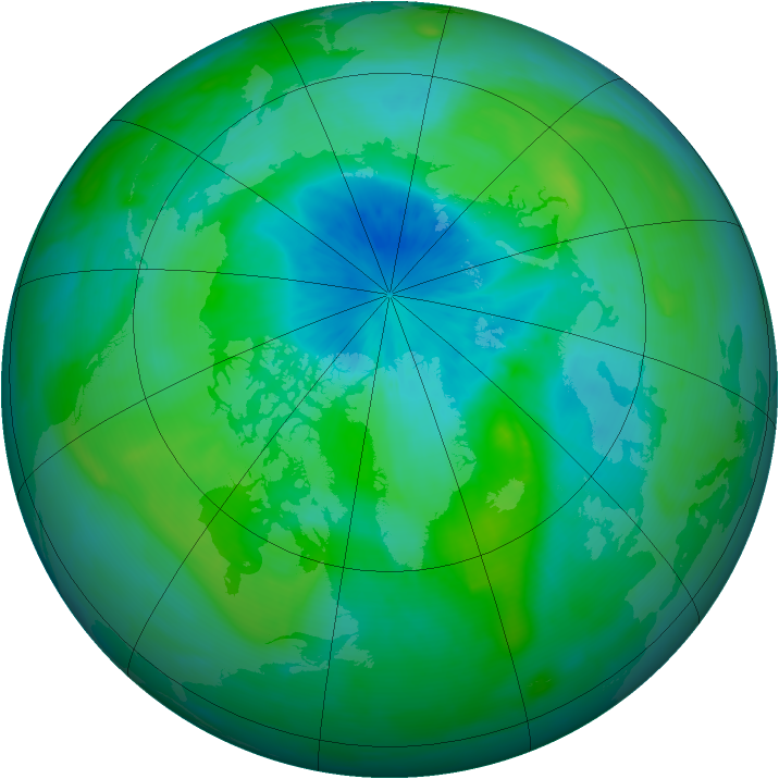 Arctic ozone map for 03 September 2014